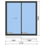 5 mm Clear Toughened Double Glazed – Sliding Door