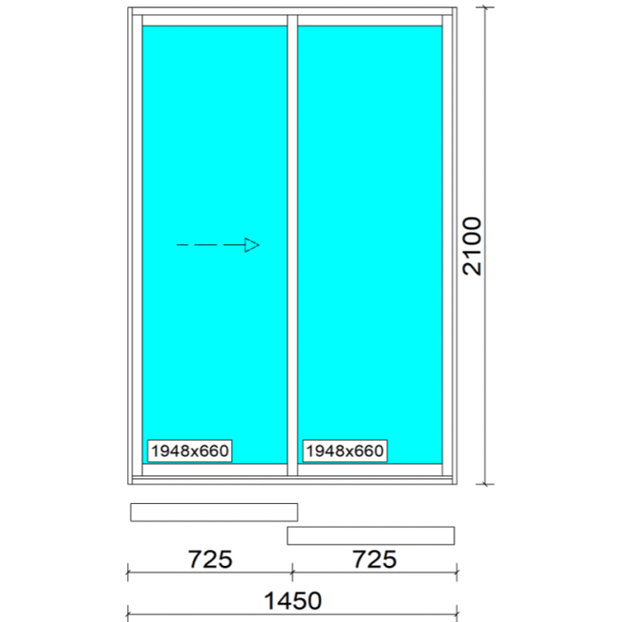 6.38mm Clear Laminated Single Glazed – Sliding Door - Image 1