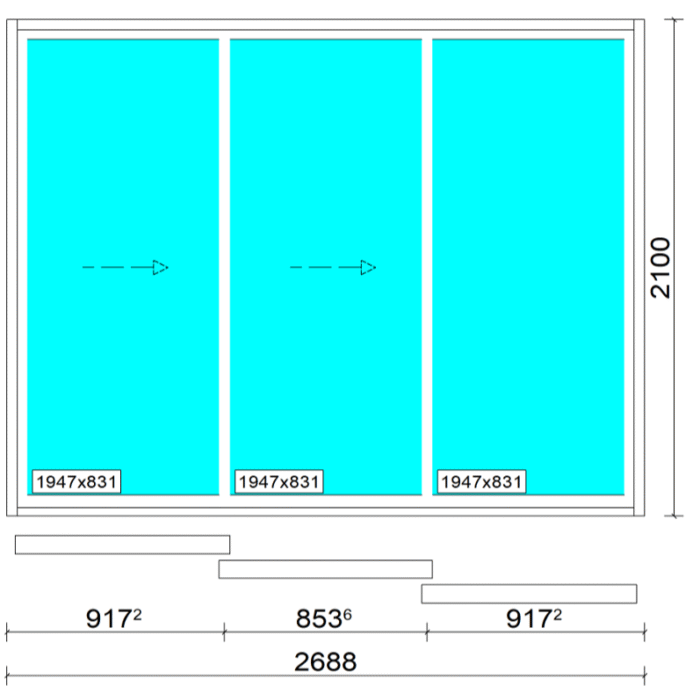6.38mm Clear Laminated Single Glazed – Sliding Door - Image 1