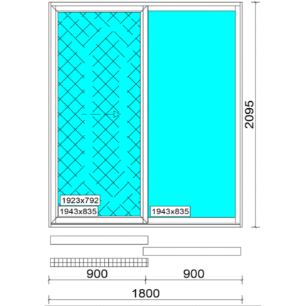 6.38mm Clear Laminated - Sliding Window